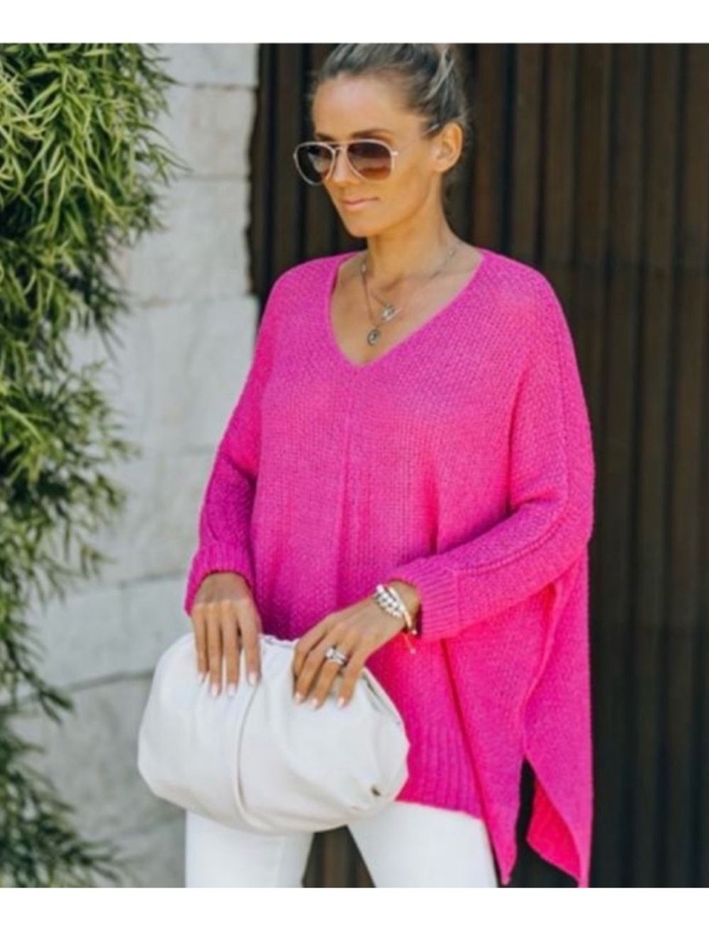 Vici Pink Laid Back Knit Sweater